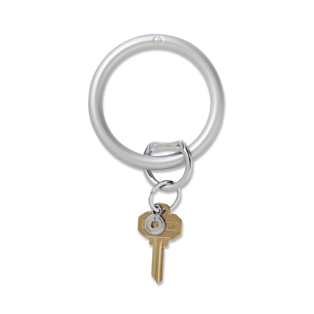7851 Big O Key Ring Solid Quicksilver Silicone Bracelet Keychain
